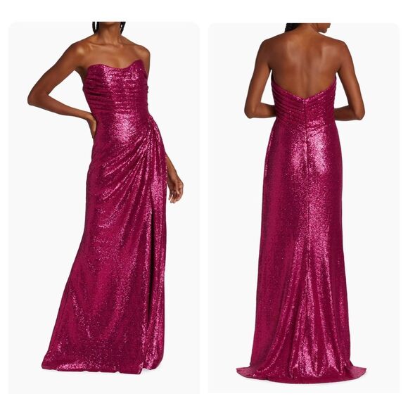 Rene Ruiz Fuchsia Sequin Strapless Dress - Picture 1 of 10